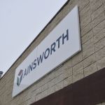 Ainsworth 2" White Powder Coated Aluminum Sign Lethbridge